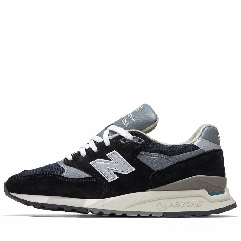 New Balance Made in USA 998 - Black/Silver Wide fit Subtle Look