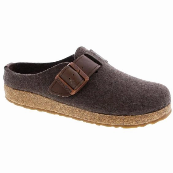 Haflinger Buckle Smokey Brown contoured insole shoes