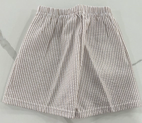 Glossy vintage Boys Seersucker Lined Shorts | Tan