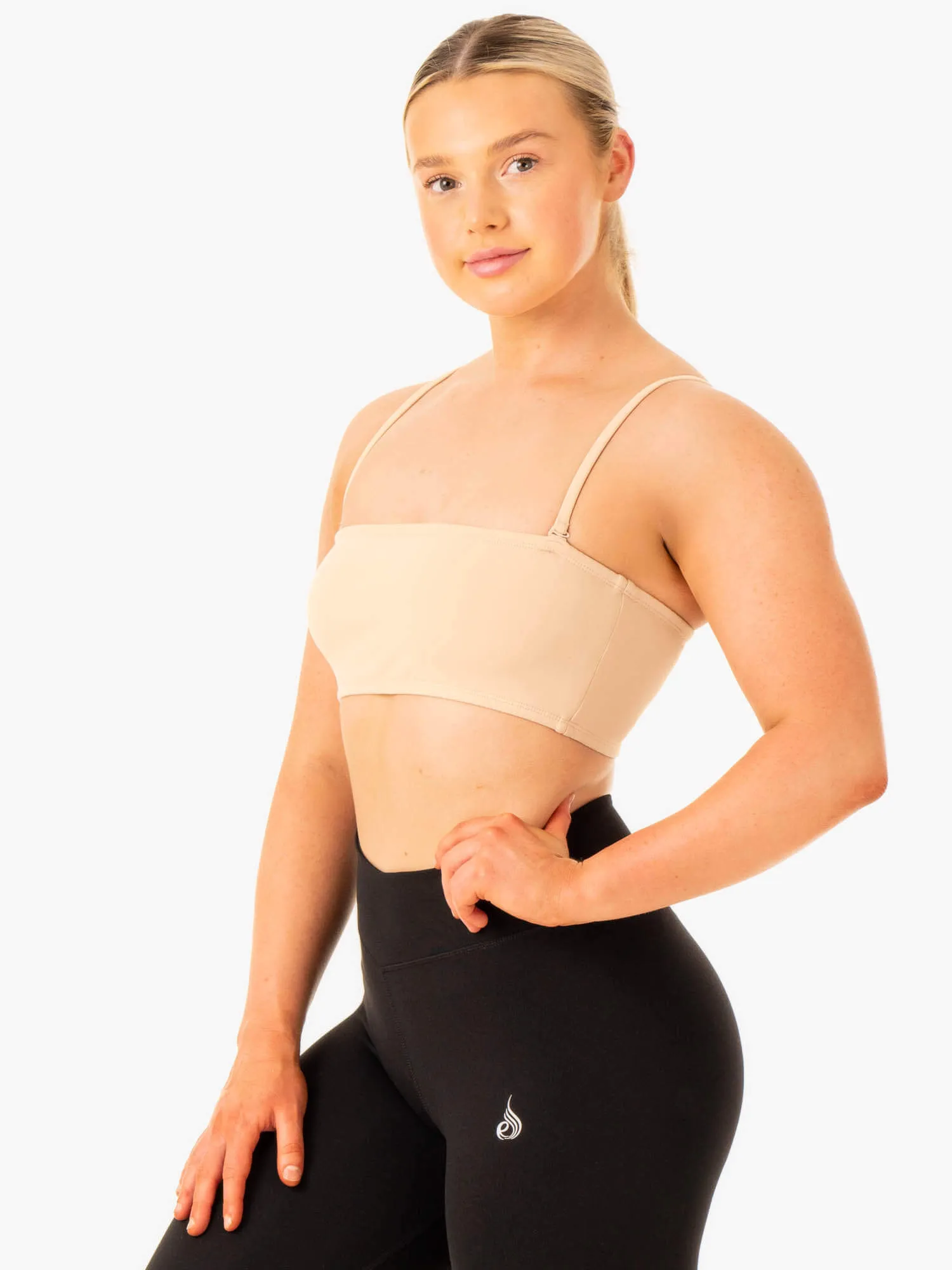 Anatomical Contour Small Convertible Bandeau Sports Bra - Sand