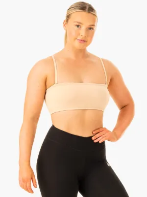 Odor-resistant Wrinkle-Resistant Convertible Bandeau Sports Bra - Sand