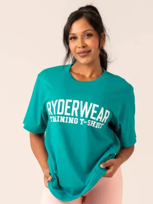 Bright Color Garment Washed Texture Ryderwear Training T-Shirt - Jade Green