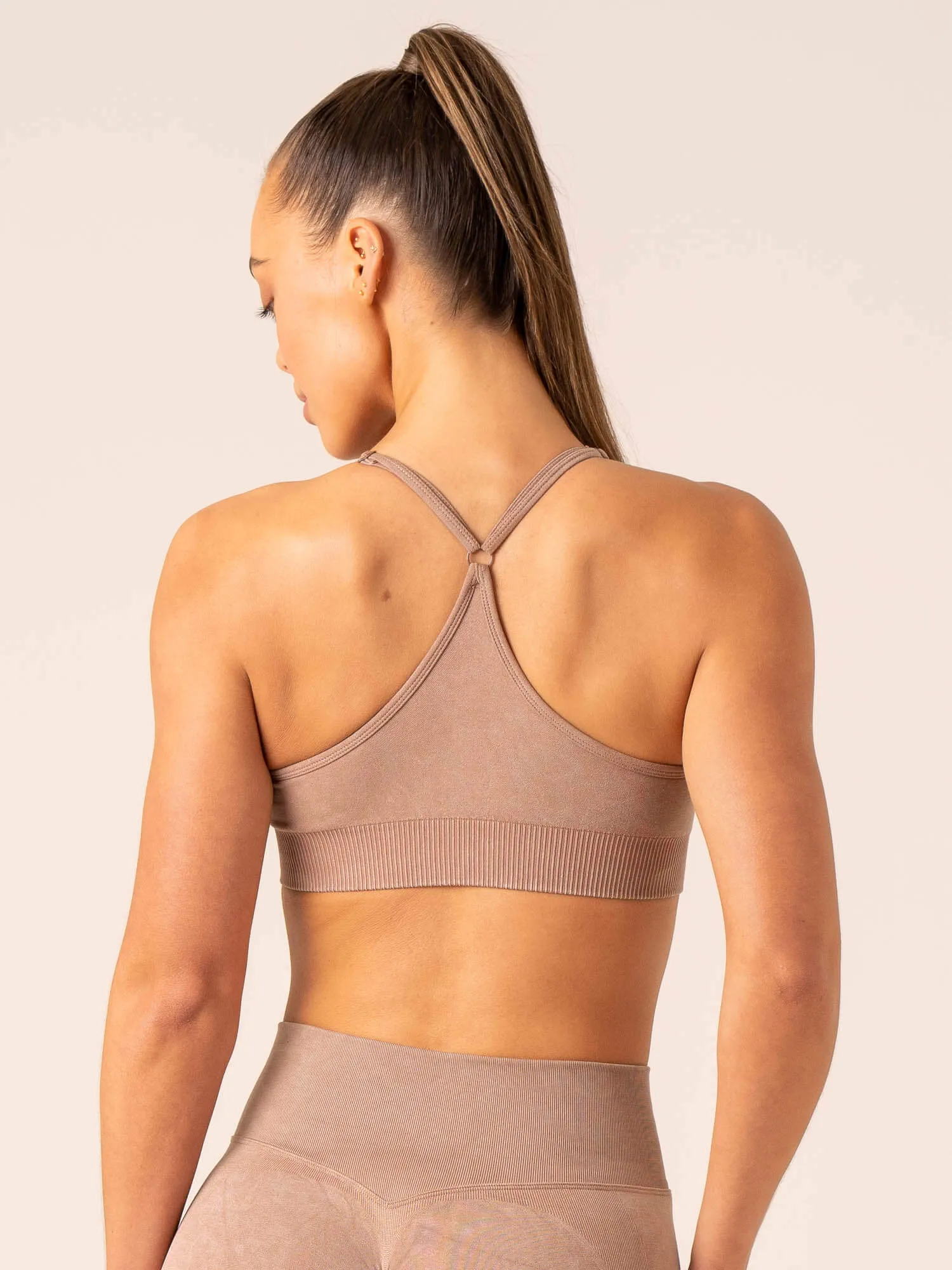 Stonewash Seamless Sports Bra - Tan Stonewash Anti-static