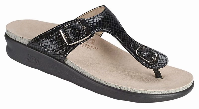 SAS Women`s Sanibel - Black Snake anti - slip - design shoes
