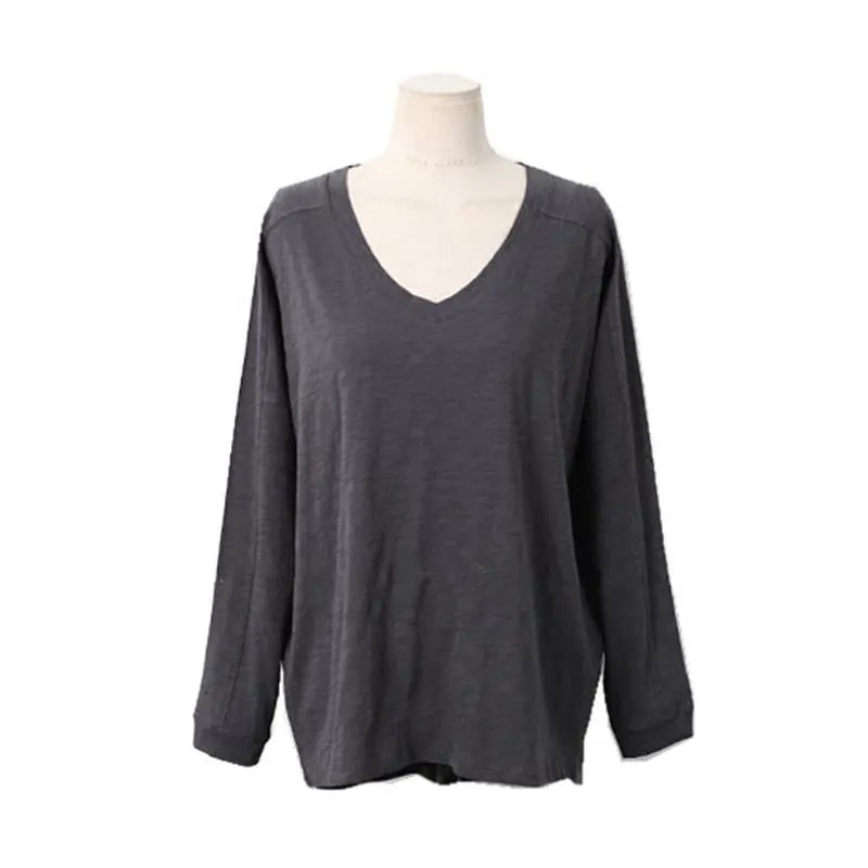 Lakeside Relaxation Tailored Cut Cotton Loose Stitching Long Sleeves Shirt