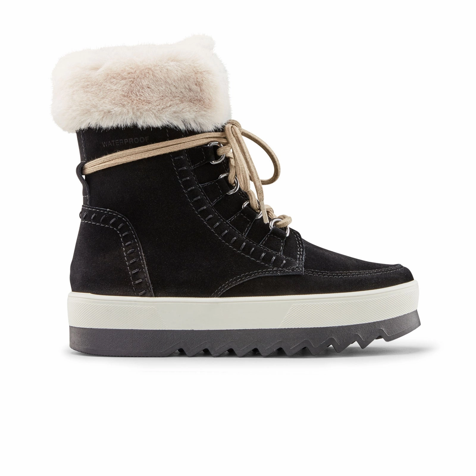 Cougar Vanetta Mid Winter Boot (Women) - Black/Cream Low   Heel