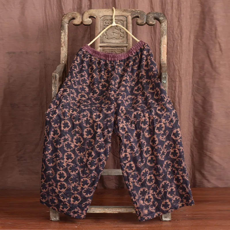 Natural Movement Plus Size Women Loose Linen Retro Pants