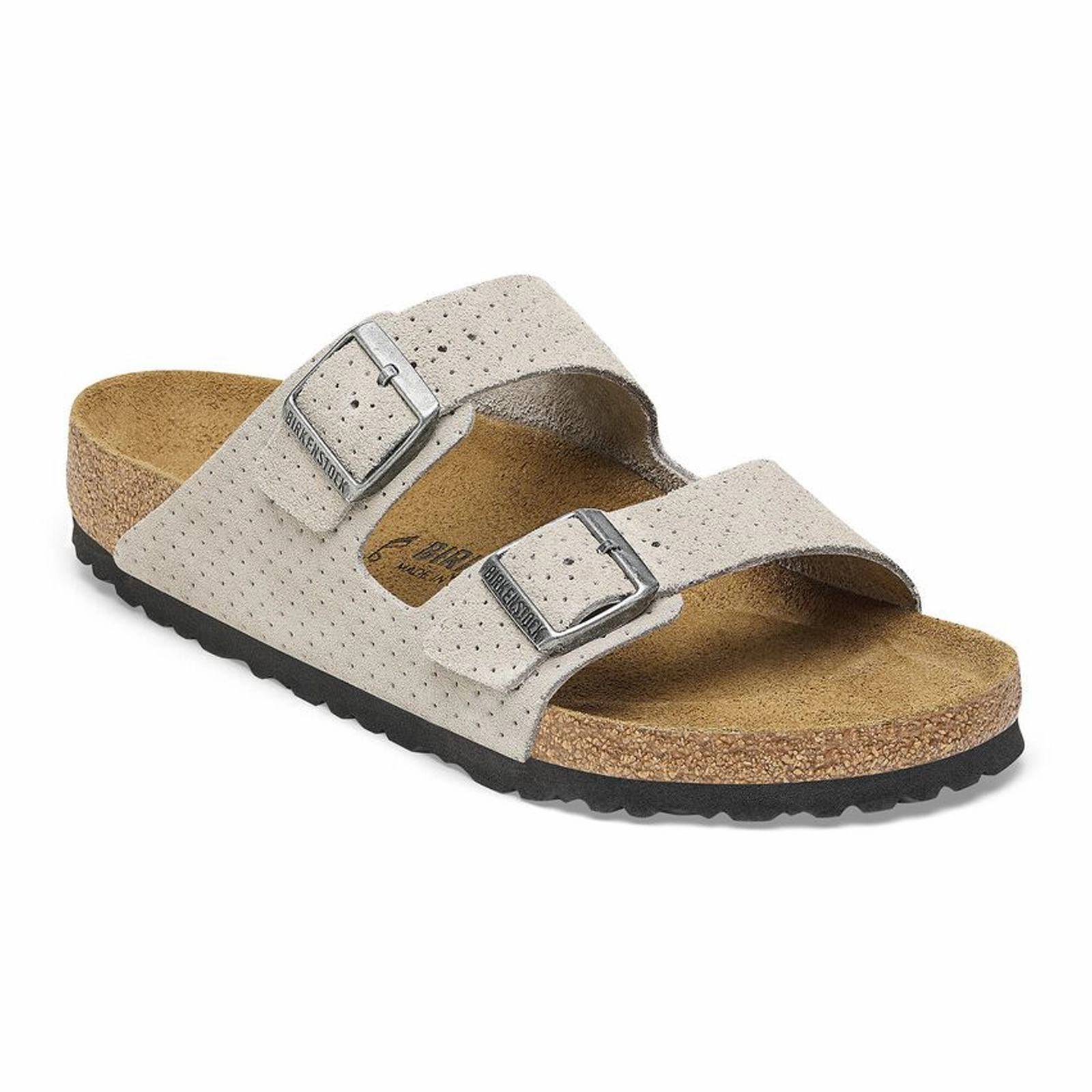Daily Go Foot Strong Birkenstock Arizona Slide Sandal (Men) - Dotted Stone Coin Suede