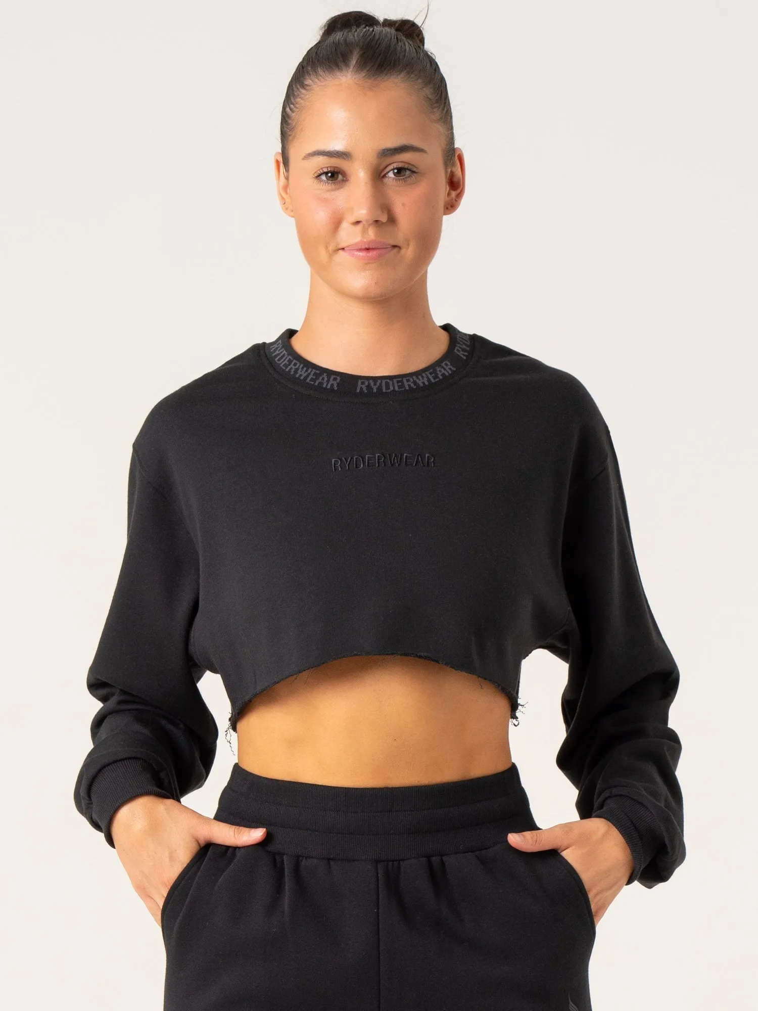 Labor Cropped Sweater - Black