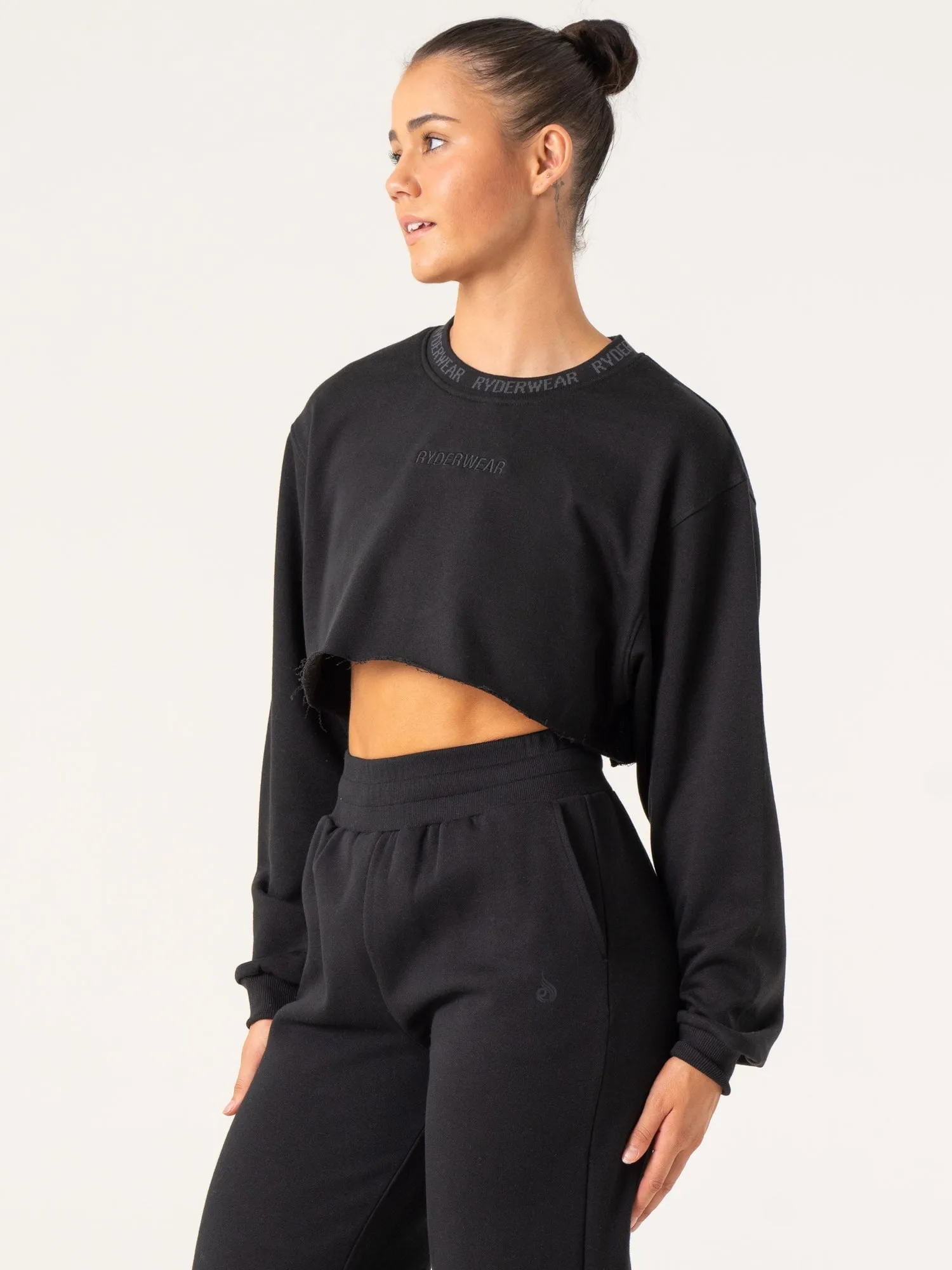 Rack Cropped Sweater - Black