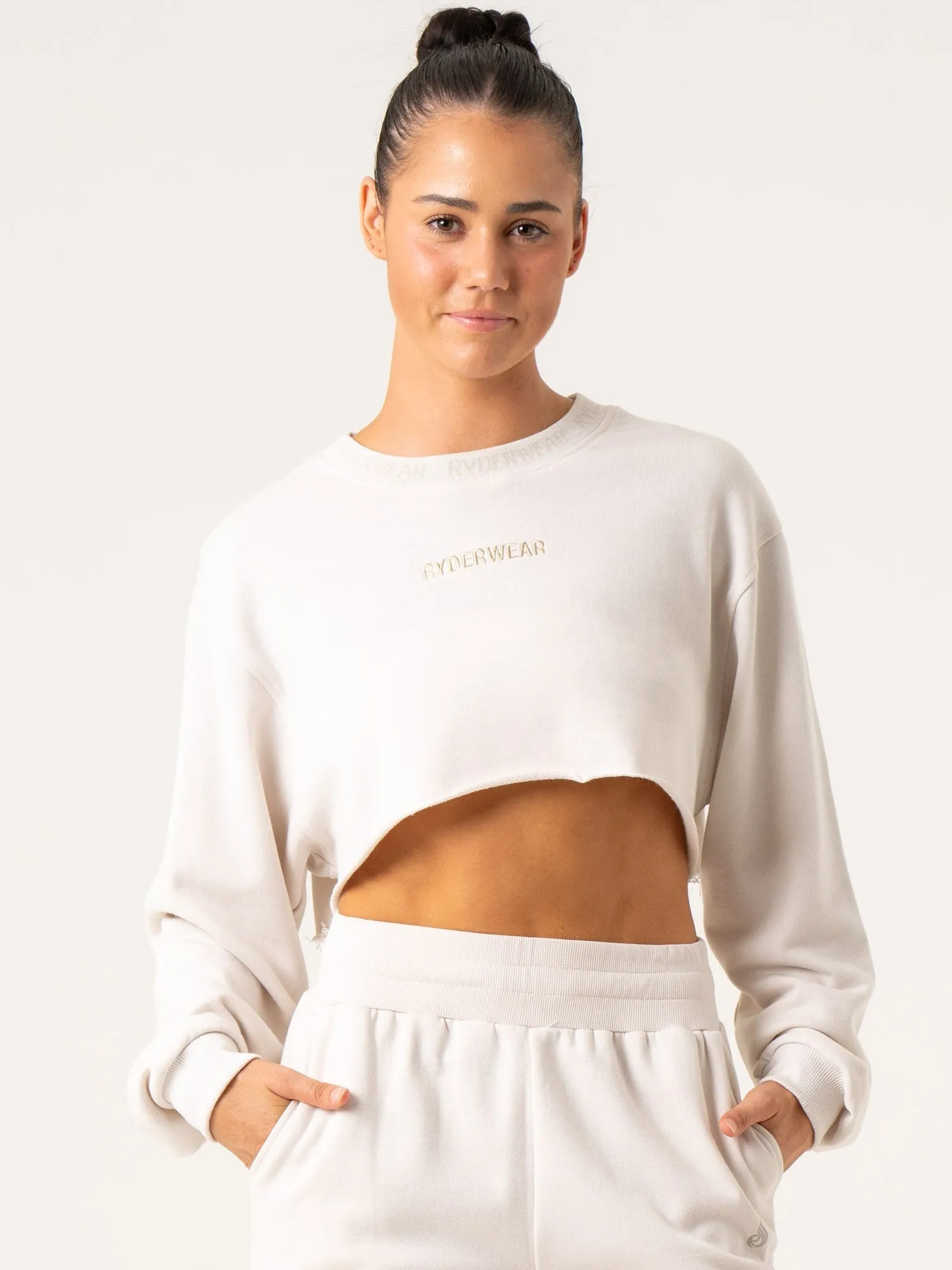 Cropped Sweater - Oat Tear Resistant Panels