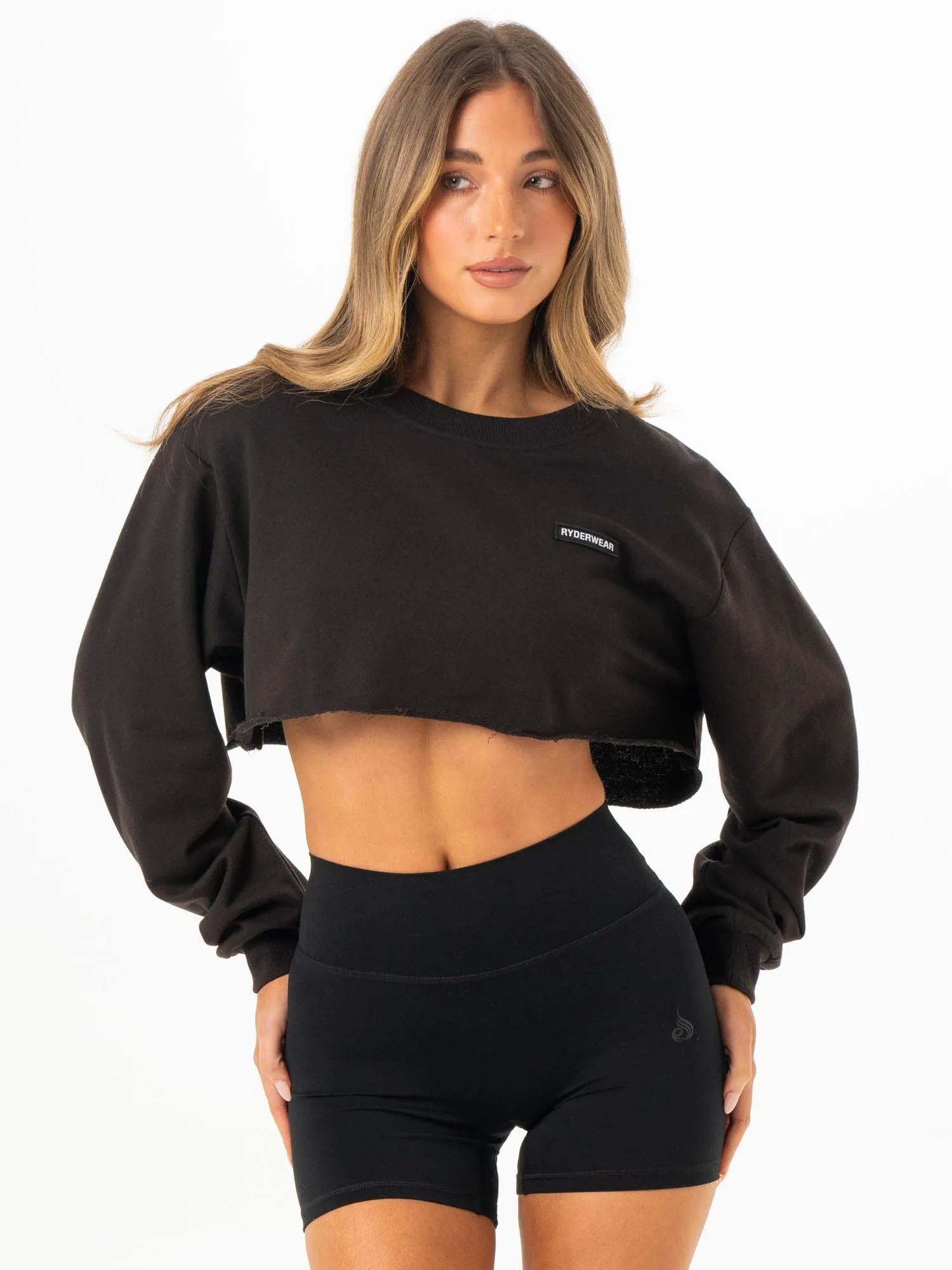 Cropped Sweater - Washed Black Anti Static Lining sports event