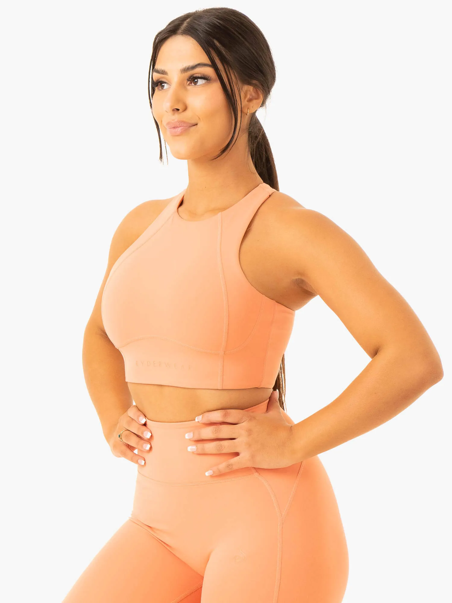 Stretchy Comfort NKD Frame Long Line Sports Bra - Terracotta