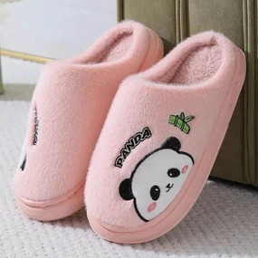 Cute Cartoon Panda Slippers Home Winter Warm Thick-soled Floor Bedroom Slipper Couples House Shoes Snow Thermal Trek Snow Trail Boots Gear