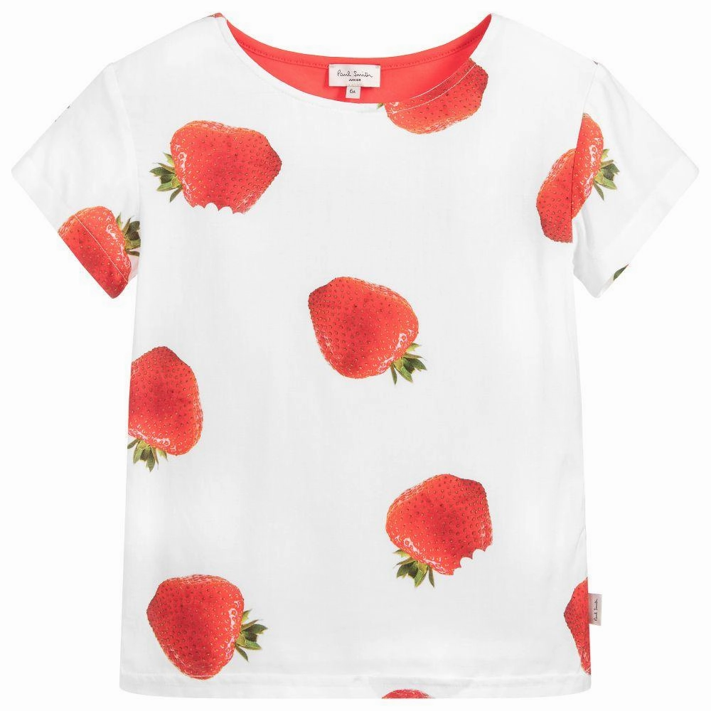 Paul Smith Junior Girl Big Strawberries Tee Shirt Relaxed - Fit