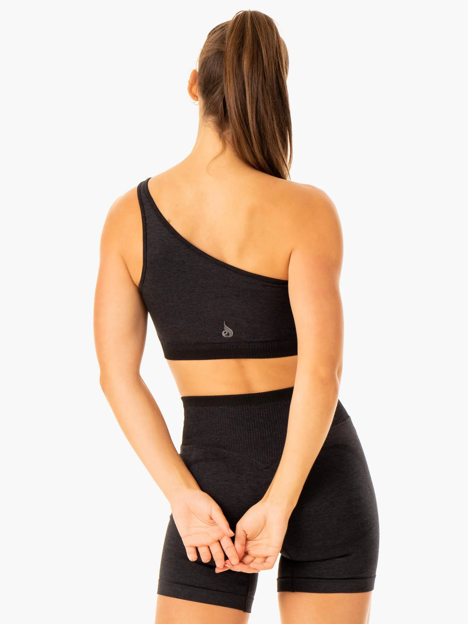 Excel Seamless One Shoulder Sports Bra - Black Marl Non-Chafing Material