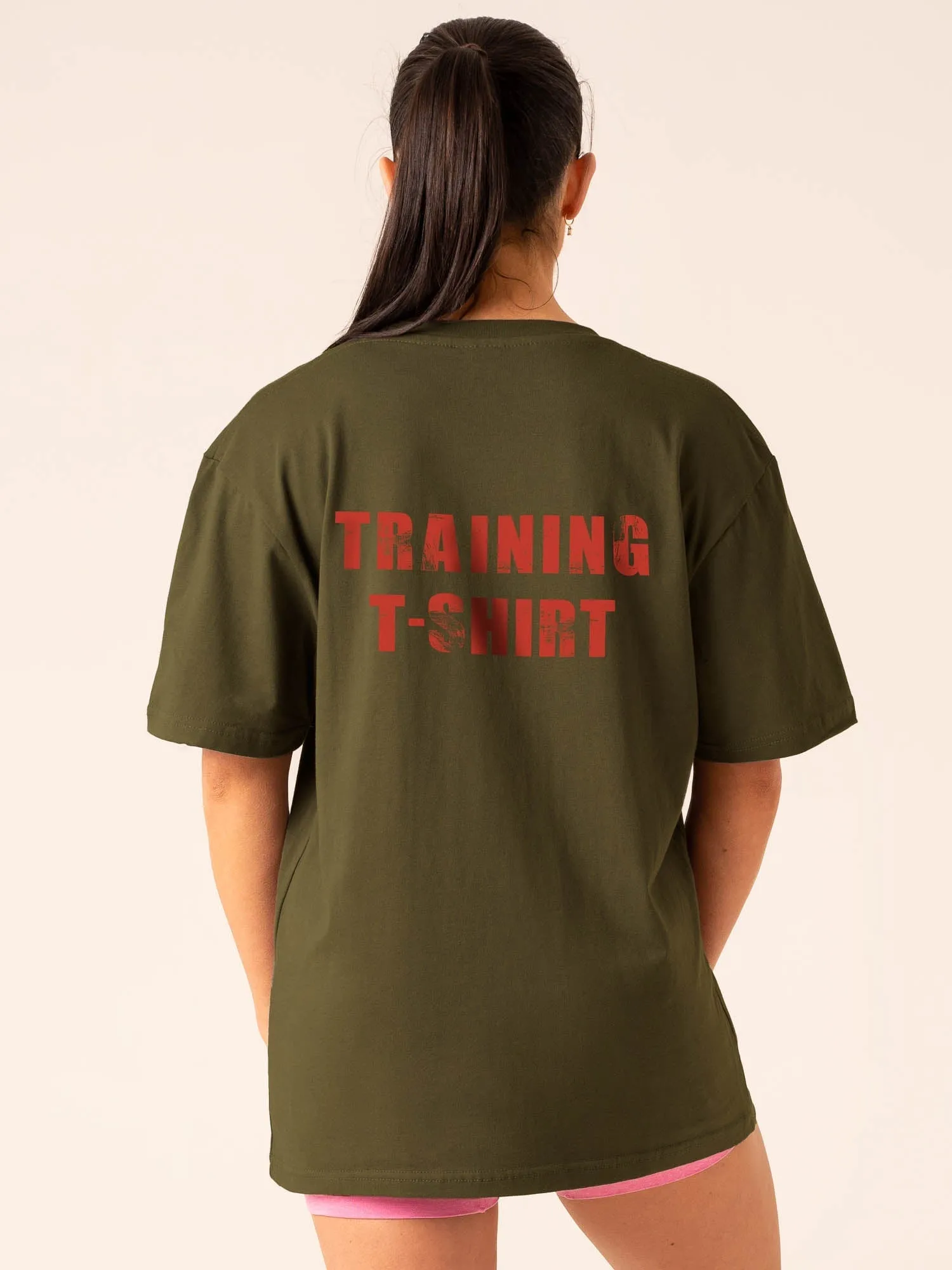 Cozy and Light Non Shrink Material Training T-Shirt - Olive