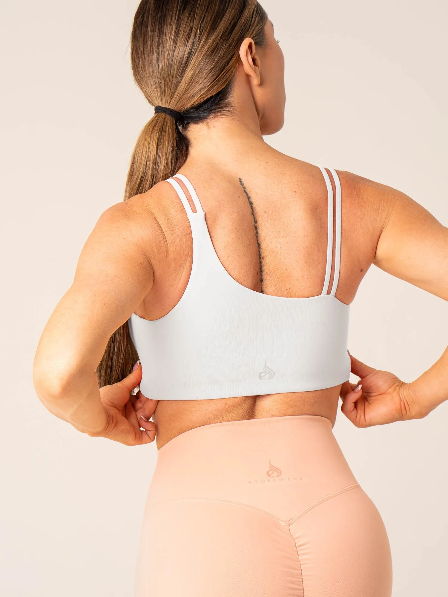 White activewear Injury prevention Unstoppable One Shoulder Sports Bra - White