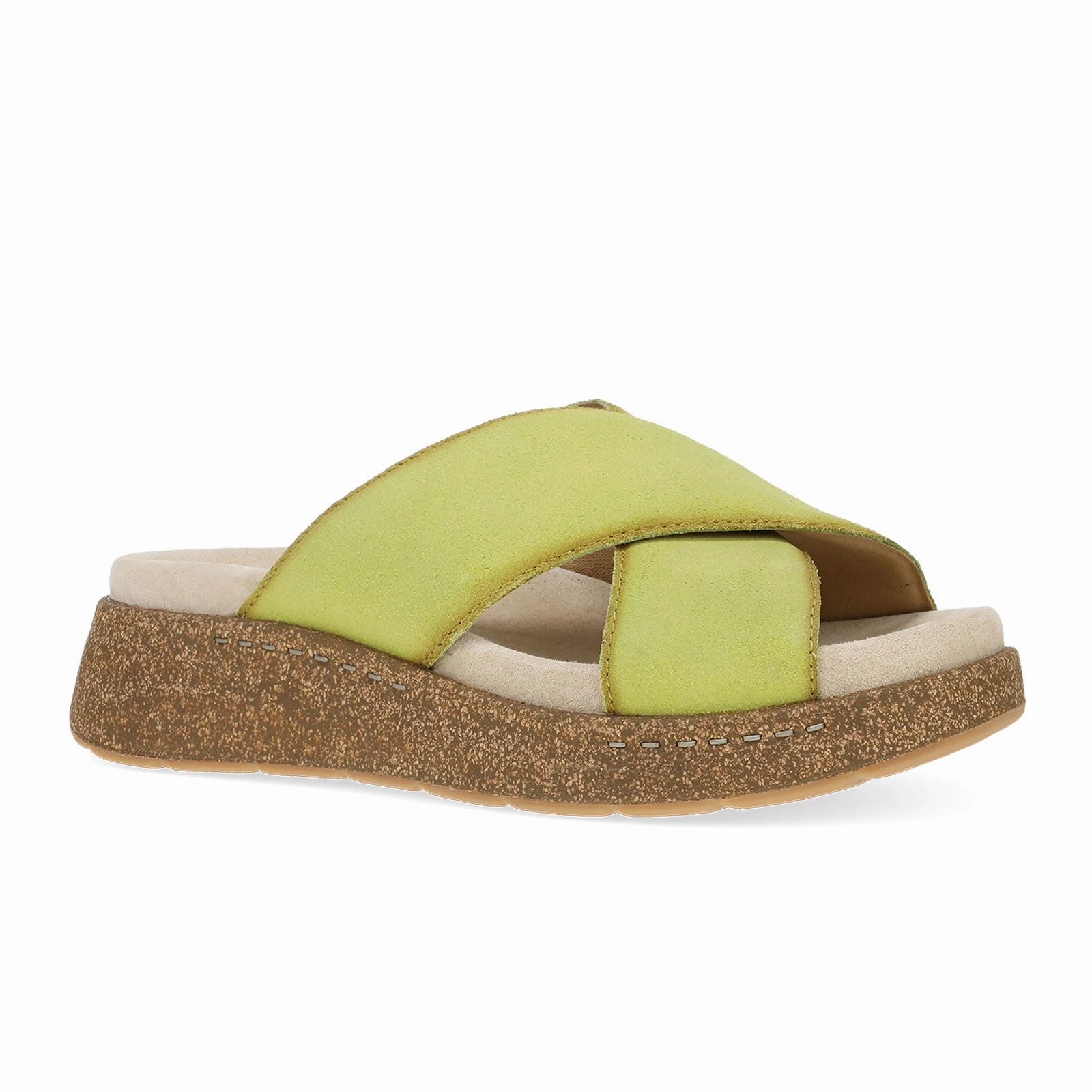 Dansko Bridget Slide Sandal (Women) - Lime Burnished Suede Strappy Design Perfect For Beach