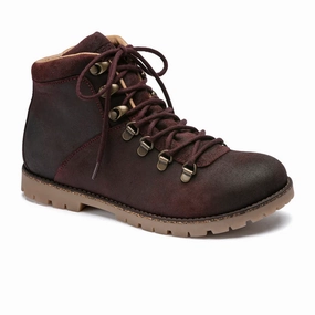 Birkenstock Jackson Narrow Ankle Boot (Women) - Burgundy Oiled Suede Street Hold