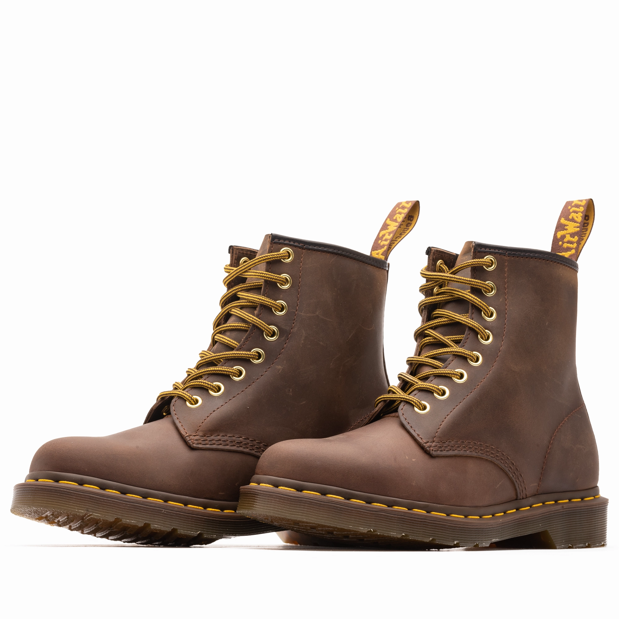Dr. Martens 1460 Leather Boots - Brown Crazy Horse Step Calm Power Walk