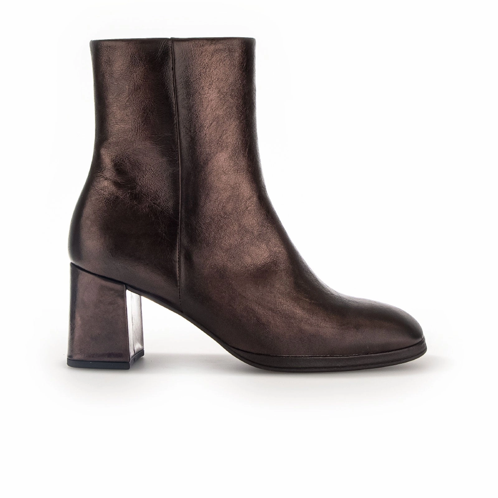 Gabor 690 Elsie Heeled Ankle Boot (Women) - Mocca Iron Met Feel Good Slip-On Comfort