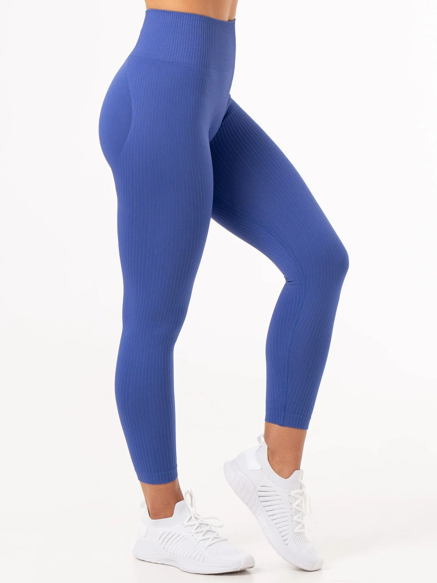 Rib Scrunch Seamless Leggings - Cobalt Beginner Level Holiday Outfit