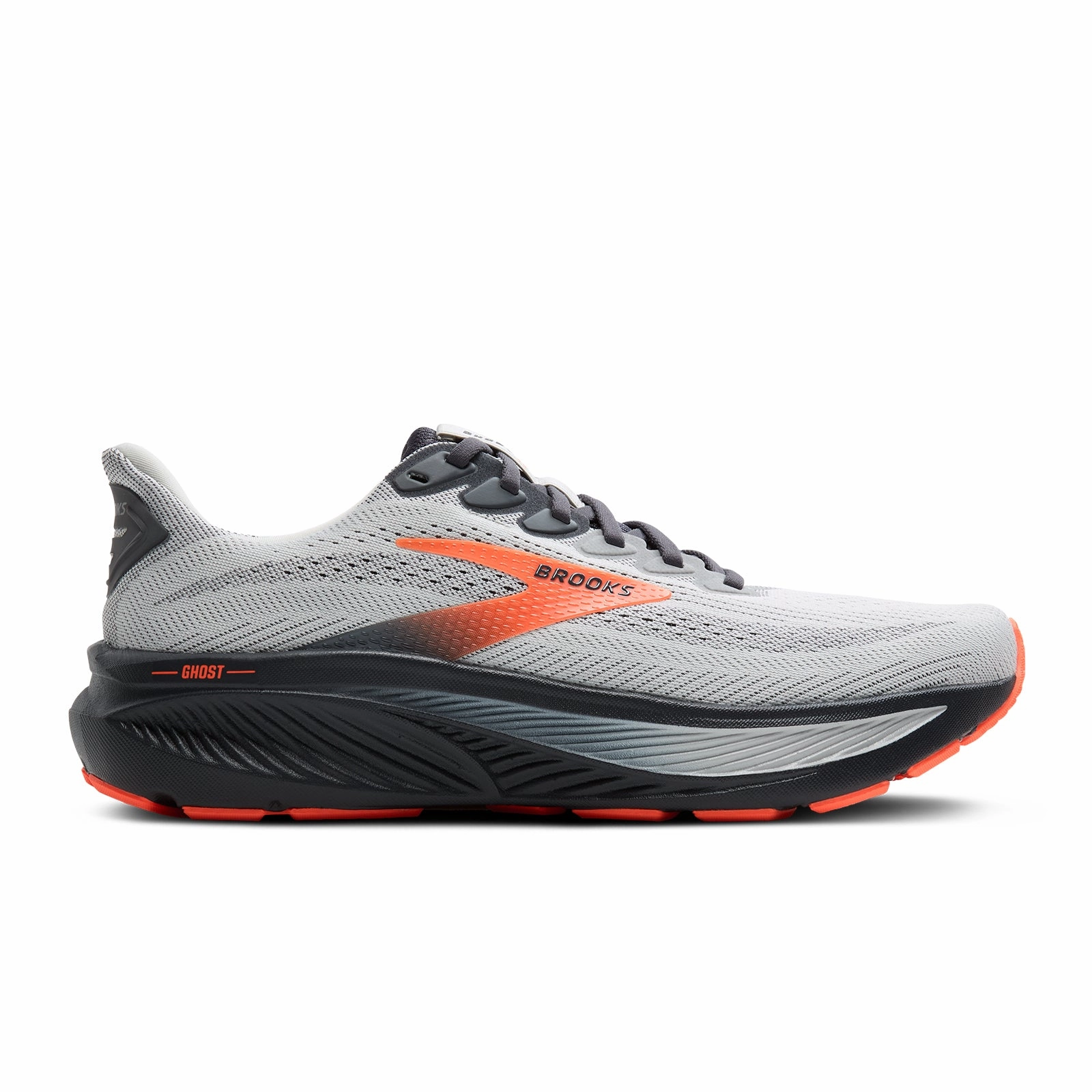 Brooks Ghost 17 Running Shoe (Men) - Oyster Mushroom/Orange/Ebony Bold Dash
