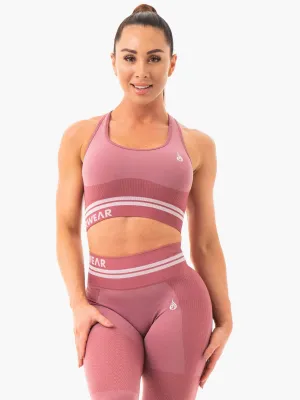 Freestyle Seamless Longline Sports Bra - Dusty Pink Minimal seams