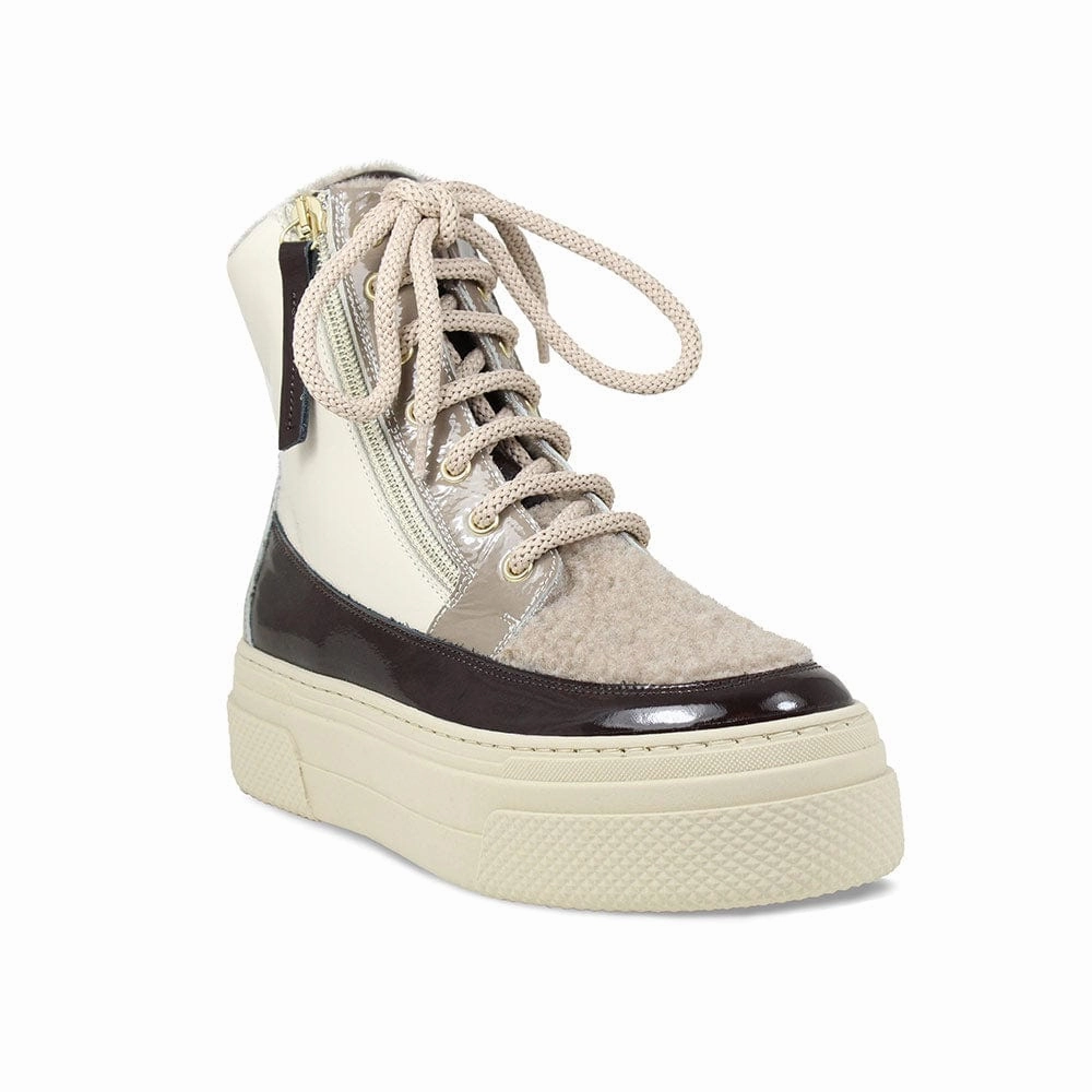 Destiny: Taupe Multi Patent & Wool Lining Tensile Reinforcement Active Gear