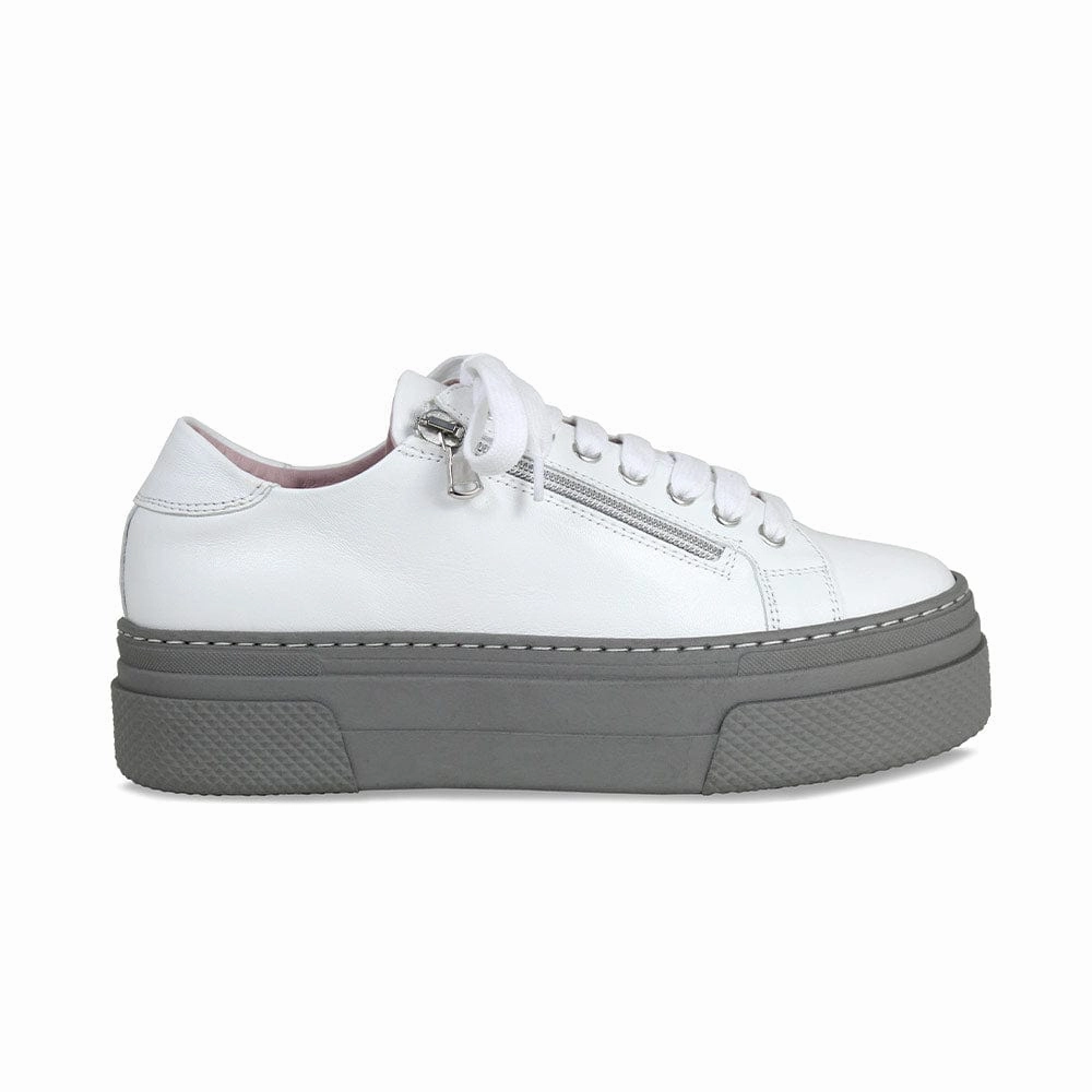 Diva: White Leather & Gray Smooth interior Eva Midsole