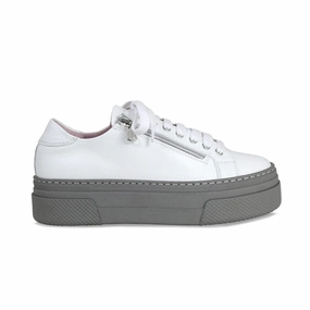 Diva: White Leather & Gray Smooth interior Eva Midsole