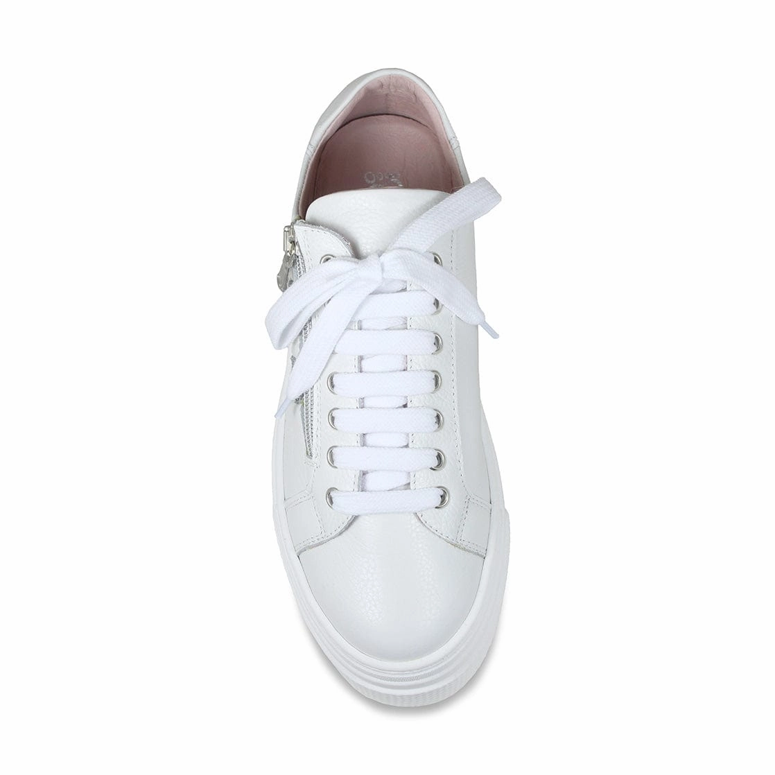 Aramid Fiber Reinforcement Heel Cushioning Diva: White Leather & Silver Glitter