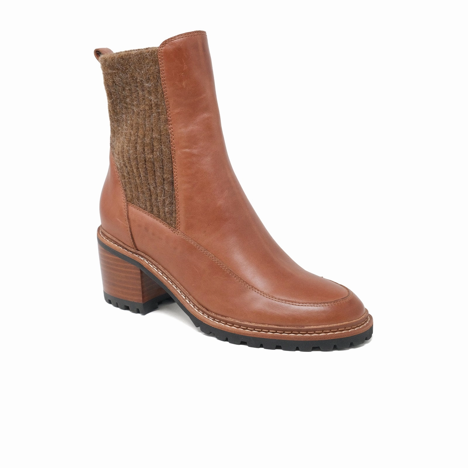Django & Juliette Barret Heeled Mid Boot (Women) - Chestnut/Brown Leather Washable