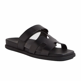 Padded collar Square Toe Django & Juliette Nodette Slide Sandal (Women) - Black