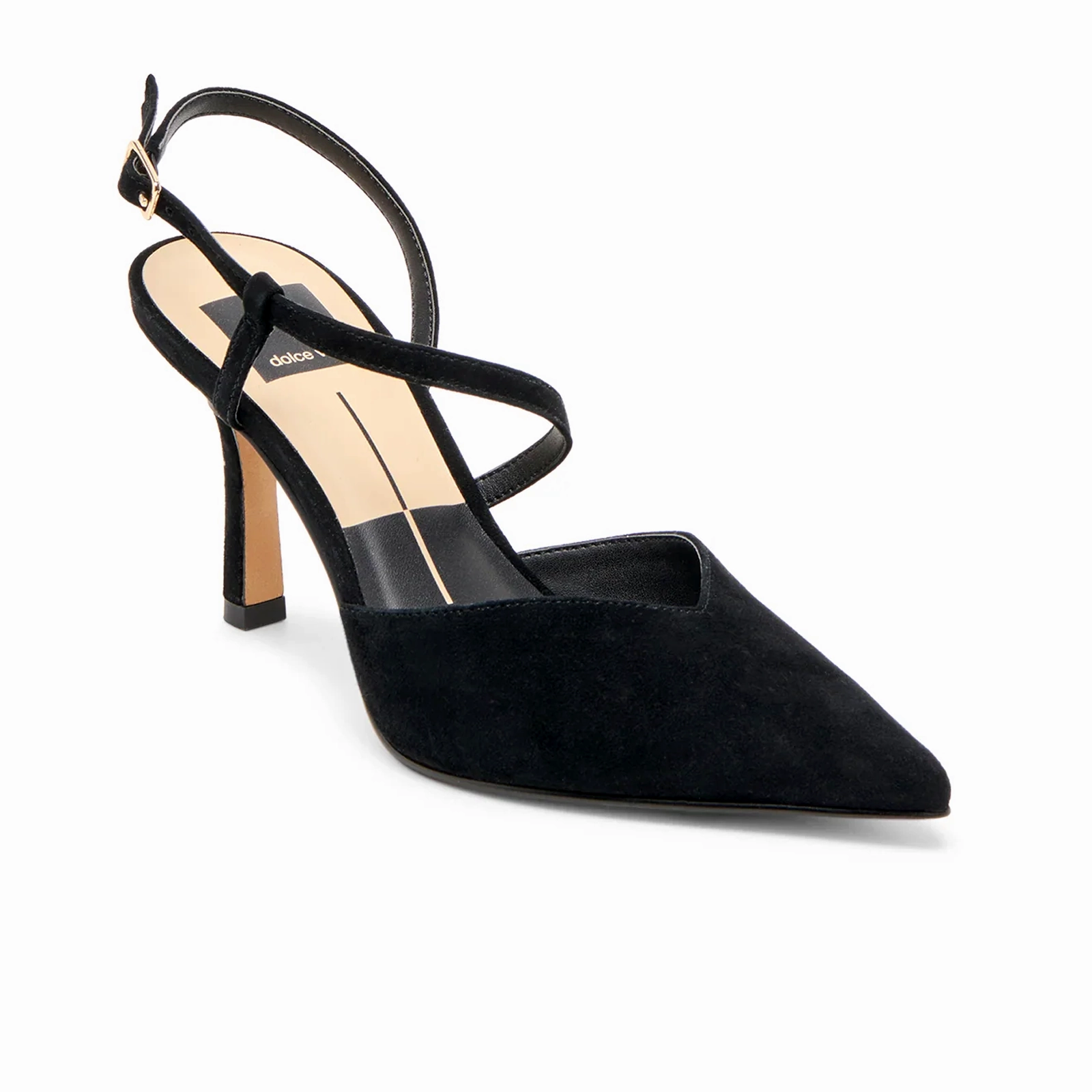 Dolce Vita Kamra Strappy Heel (Women) - Onyx Suede Sunny Walk Versatile Office Shoes