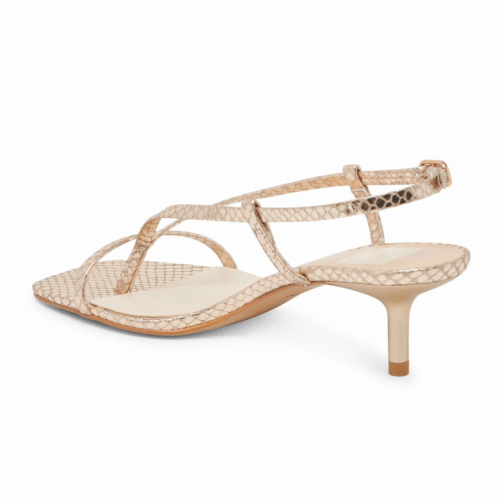 Dolce Vita Laury Heeled Sandal (Women) - Champagne Embossed Leather High Heel