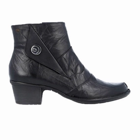 Plus Fit Heel Steady Dorking Dalma D8051 Ankle Boot (Women) - Crackled Black