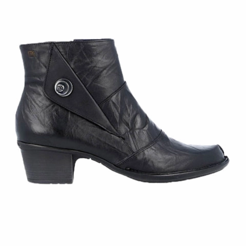 Dorking Dalma D8051 Ankle Boot (Women) - Crackled Black Relaxed Walking Shoes