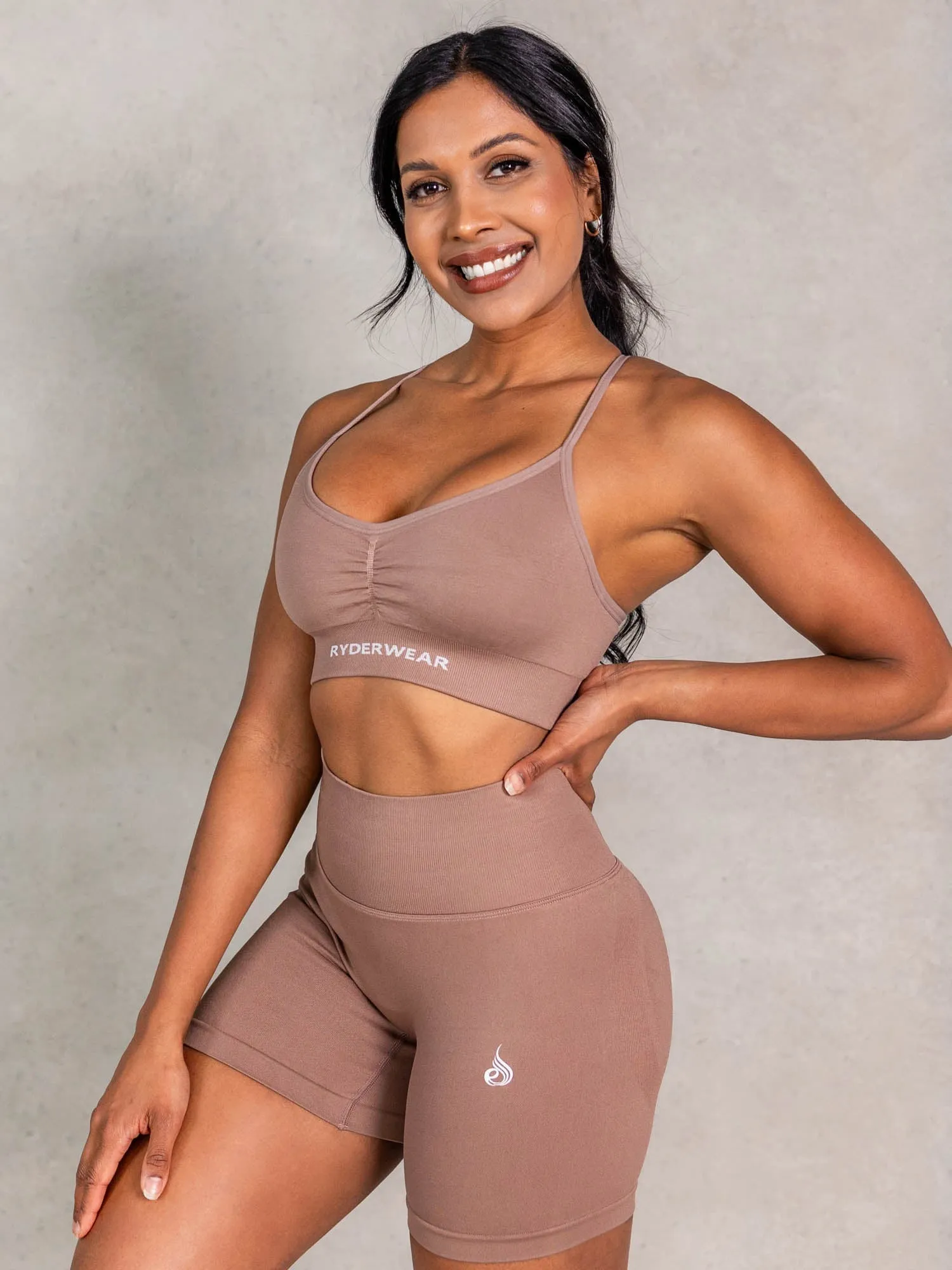NRG Seamless Sports Bra - Almond Soft Wool WrinkleFree Weave