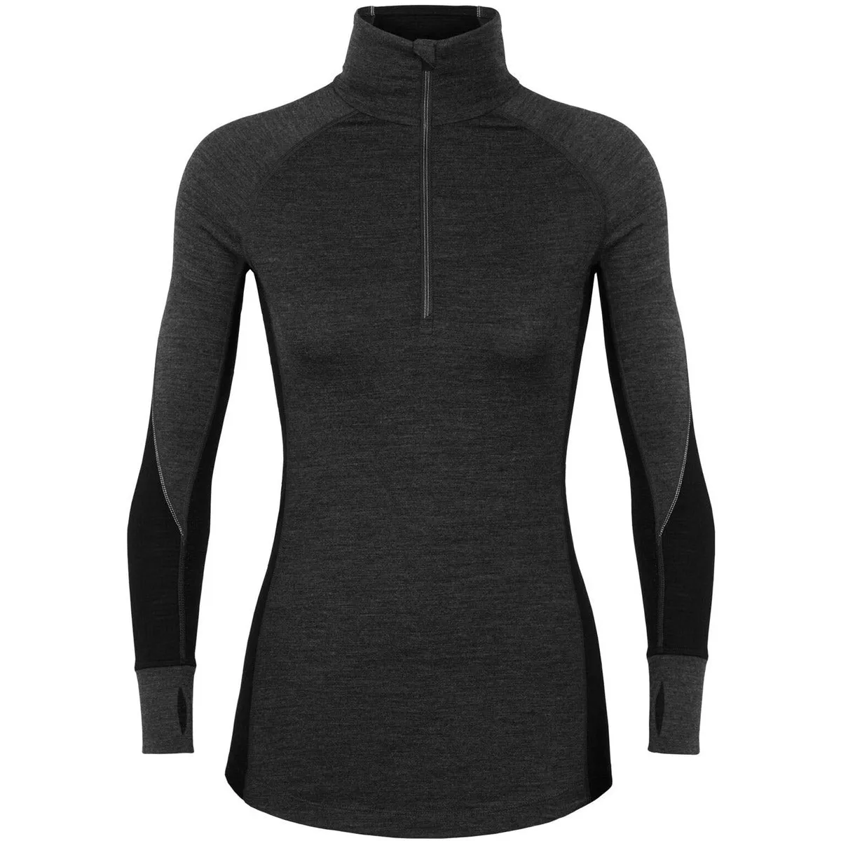 NonToxic Certification Durable Reinforced Elbow Patches Women's BodyfitZone Merino 260 Zone Long Sleeve Half Zip Thermal Top