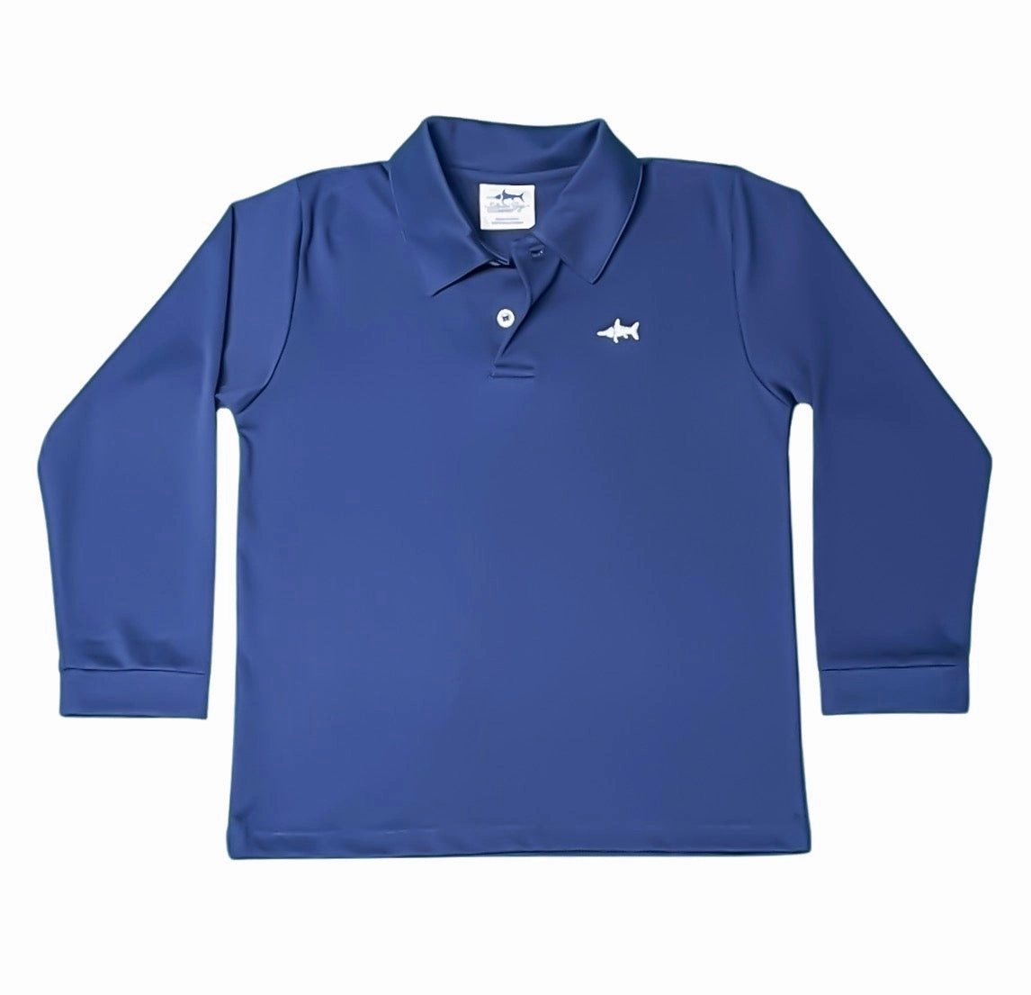 Silk like kids' wear Signature Long Sleeve Polo - Navy