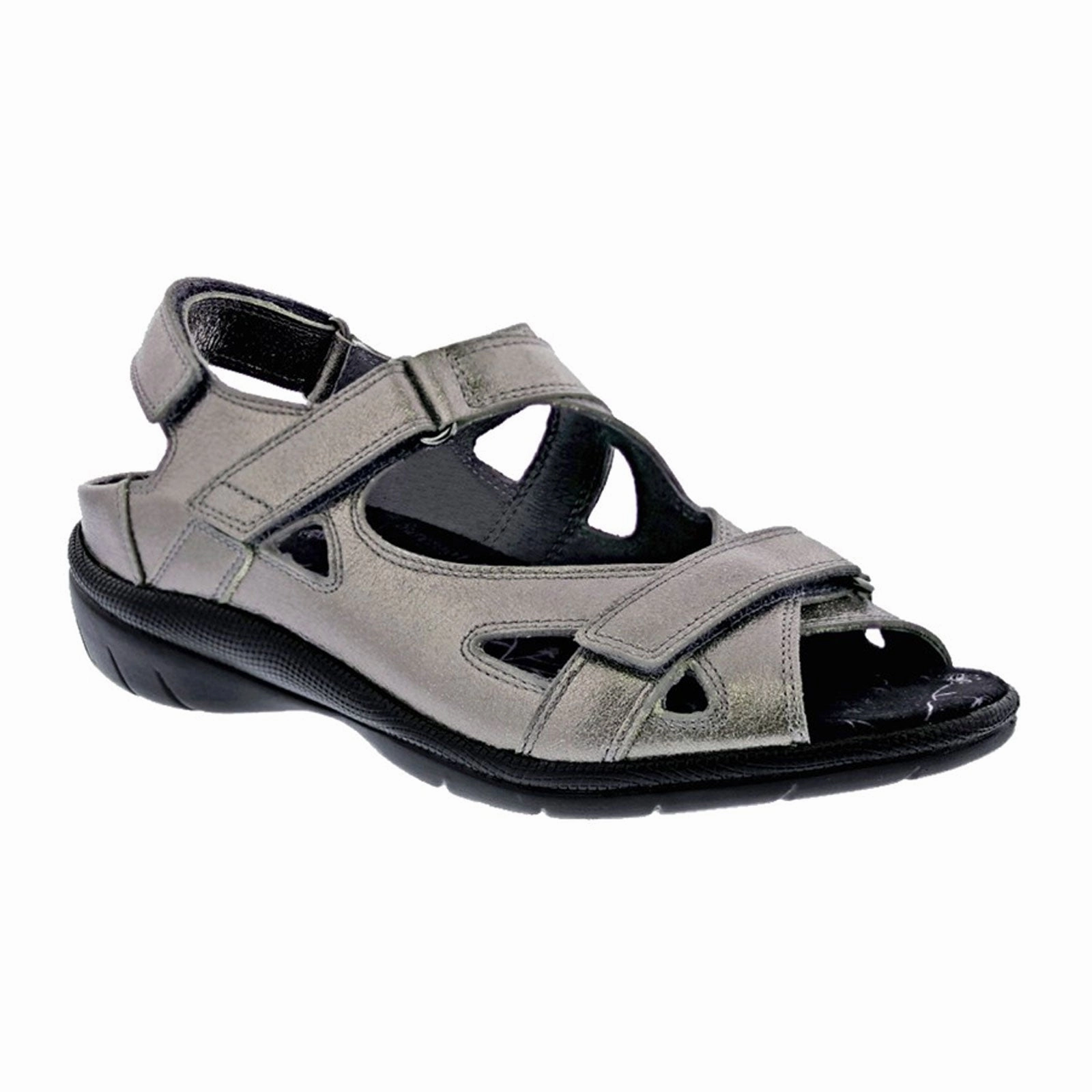 Abrasion resistant Quick Travel Drew Lagoon Backstrap Sandal (Women) - Pewter Leather