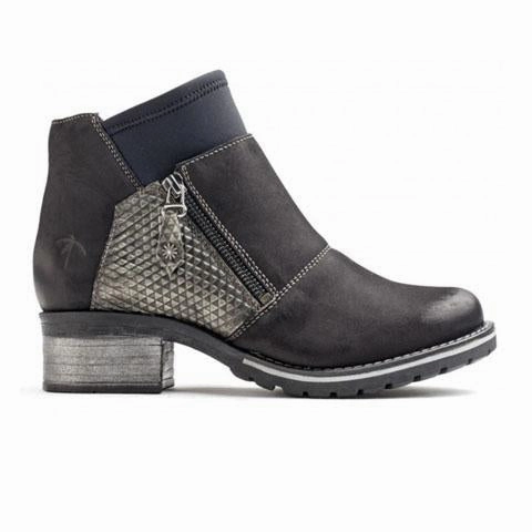 Season Friendly Toe Free Dromedaris Kihana Metallic Ankle Boot (Women) - Black Nubuck