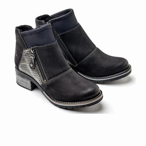Mountain Lane Dromedaris Kihana Metallic Ankle Boot (Women) - Black Nubuck