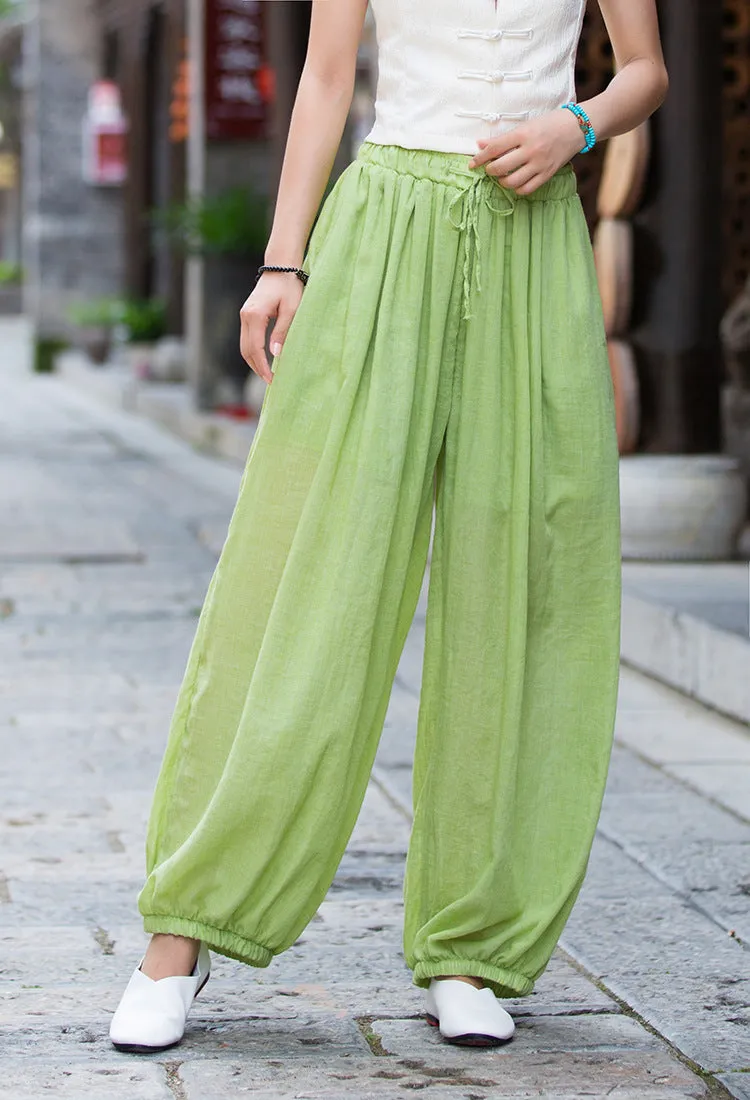 Sleek Waist Women Lightweight Comfort Loose Lantern Pants