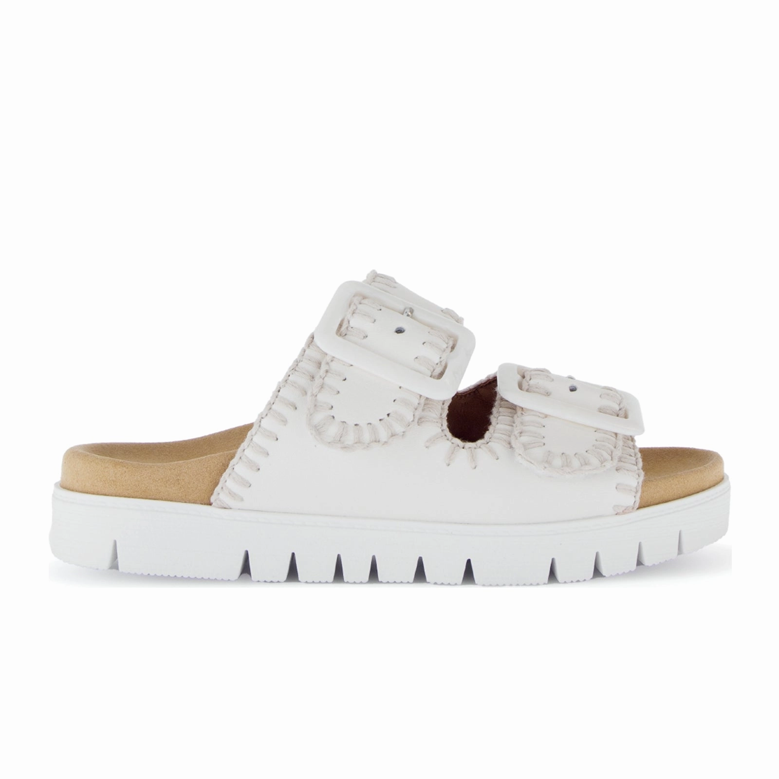 Gabor 741 Stitch Slide Sandal (Women) - Nappa Nava/Latte Easy Wear