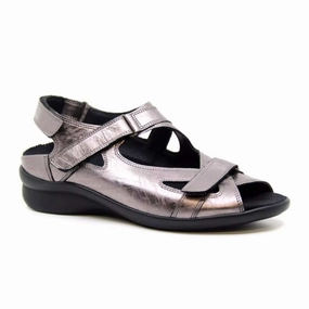 Durea Diana Backstrap Sandal (Women) - Pewter Metallic LaceUp