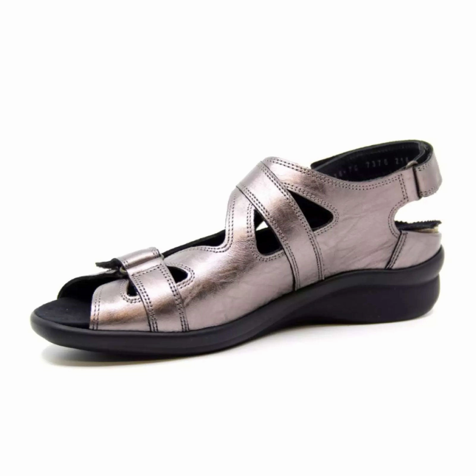 Durea Diana Backstrap Sandal (Women) - Pewter Metallic anatomical design QuickDry