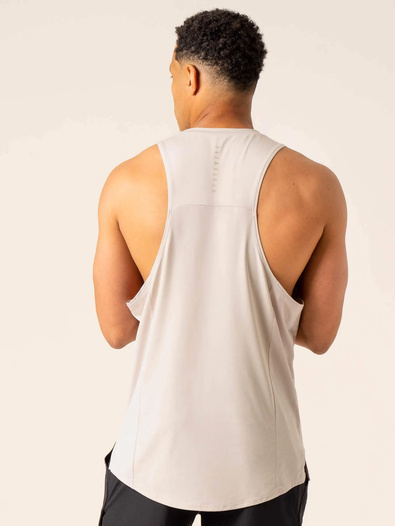 Dynamic Baller Tank - Stone 4 Way Stretch Fabric